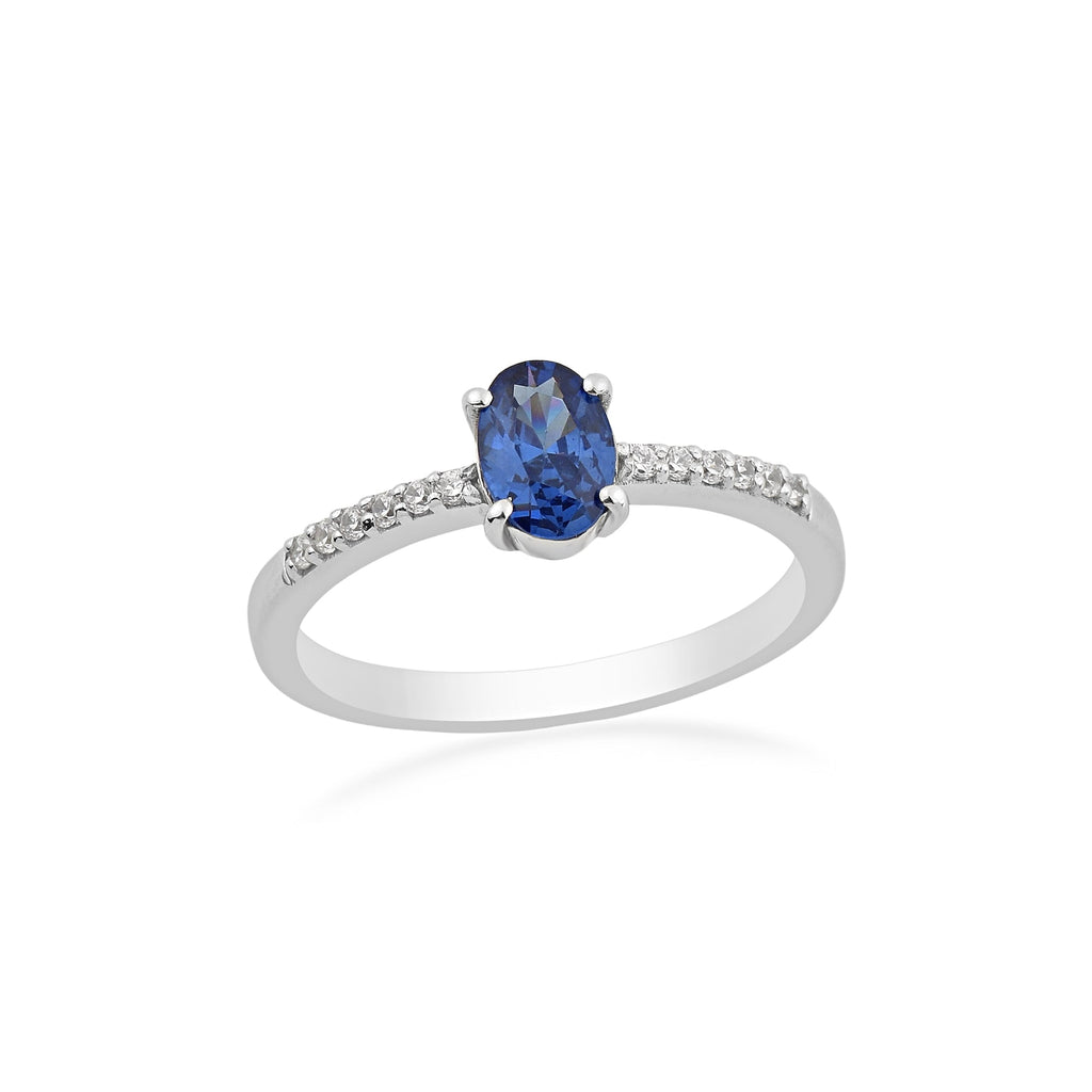 1.00 Ct Oval Tanzanite Solitaire Ring 925 Sterling Silver