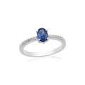 1.00 Ct Oval Tanzanite Solitaire Ring 925 Sterling Silver
