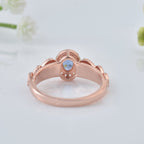 0.50 Ct Oval Shape Tanzanite Vintage Halo Ring 925 Sterling Silver Rose Plated