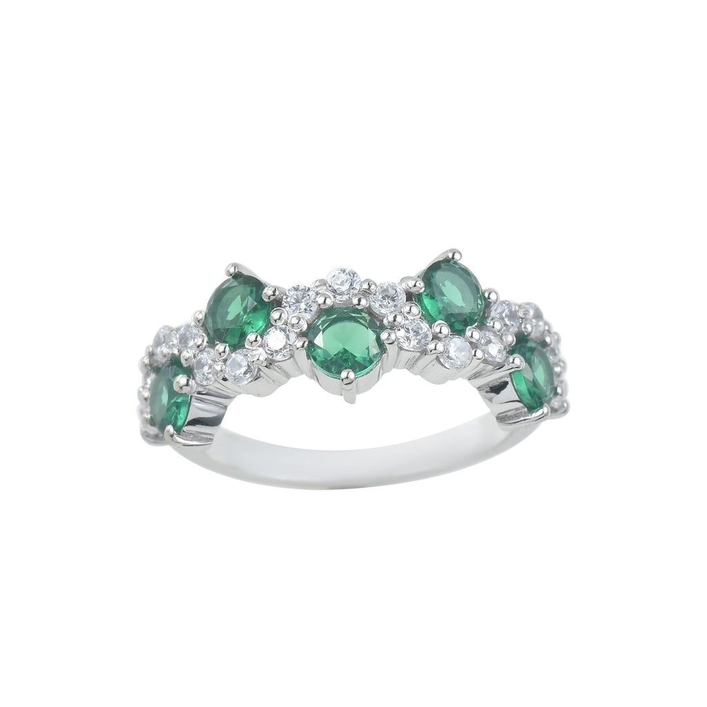1.00 Ct Round Chrome Diopside Ring 925 Sterling Silver