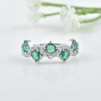 1.00 Ct Round Chrome Diopside Ring 925 Sterling Silver