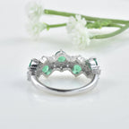 1.00 Ct Round Chrome Diopside Ring 925 Sterling Silver