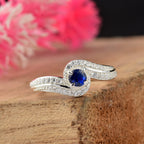 925 Sterling Silver 1.50MM Round Shape White Topaz Gemstone Ring