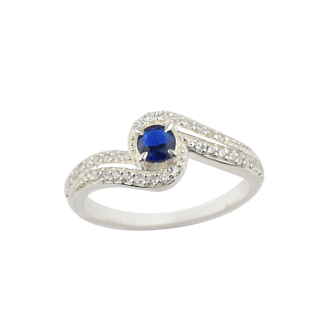 925 Sterling Silver 1.50MM Round Shape White Topaz Gemstone Ring