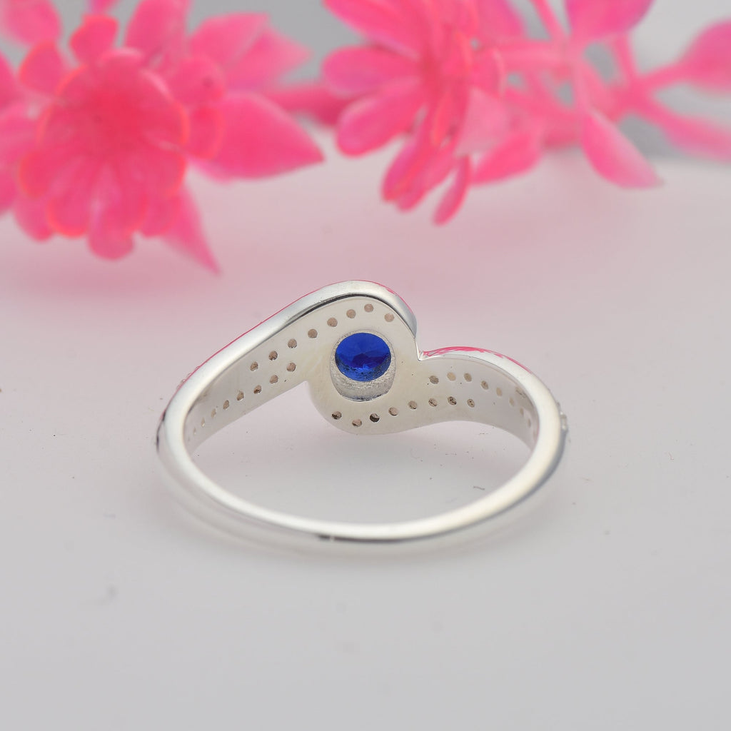925 Sterling Silver 1.50MM Round Shape White Topaz Gemstone Ring
