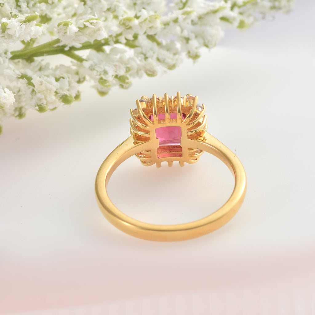 925 Sterling Silver 8x6MM Octagon Shape Rhodolite Garnet Gemstone Ring