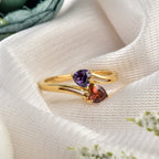 925 Sterling Silver 5MM Heart Shape Amethyst Gemstone Ring