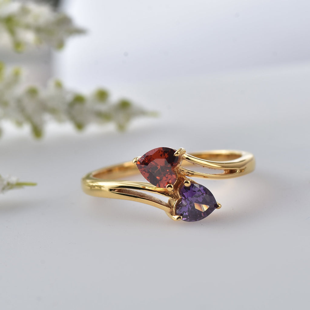 925 Sterling Silver 5MM Heart Shape Amethyst Gemstone Ring