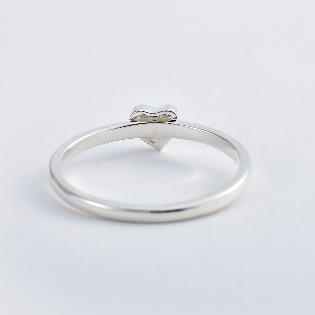 925 Sterling Silver 2MM Round Shape Lemon Quartz Gemstone Ring