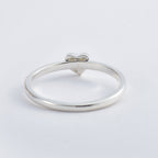 925 Sterling Silver 2MM Round Shape Lemon Quartz Gemstone Ring