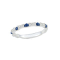 925 Sterling Silver 2MM Round Shape Blue Sapphire Gemstone Ring