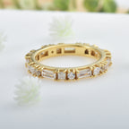925 Sterling Silver 4x2MM Baguette Cut Shape Topaz Gemstone Ring