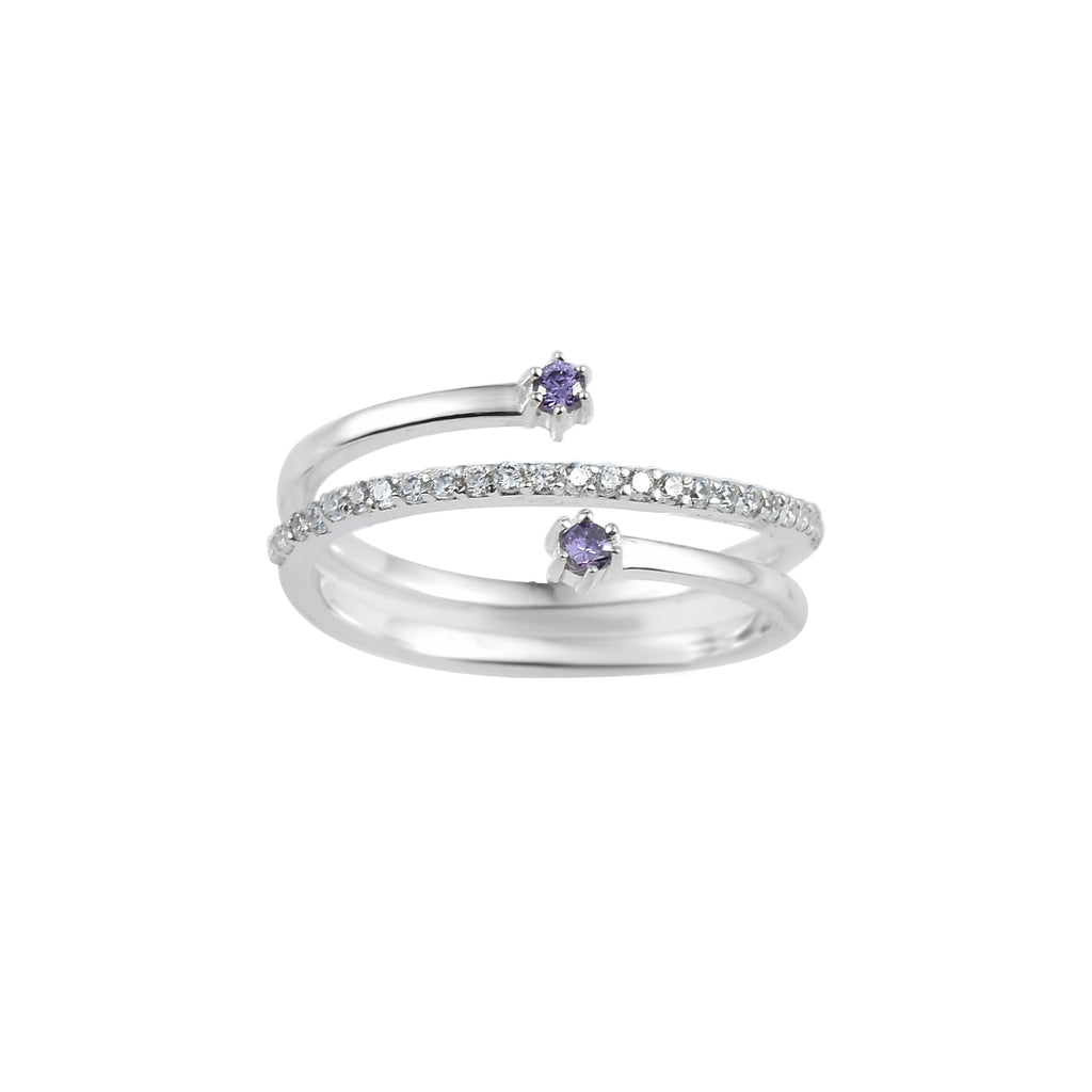 925 Sterling Silver 1MM Round Shape Blue Sapphire Gemstone Ring