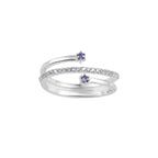 925 Sterling Silver 1MM Round Shape Blue Sapphire Gemstone Ring