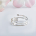 925 Sterling Silver 1MM Round Shape Blue Sapphire Gemstone Ring