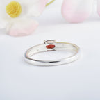 925 Sterling Silver 6x4MM Oval Shape Garnet Gemstone Ring