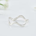 Minimalist Wave Band Ring - 925 Sterling Silver