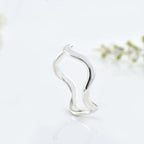 Minimalist Wave Band Ring - 925 Sterling Silver