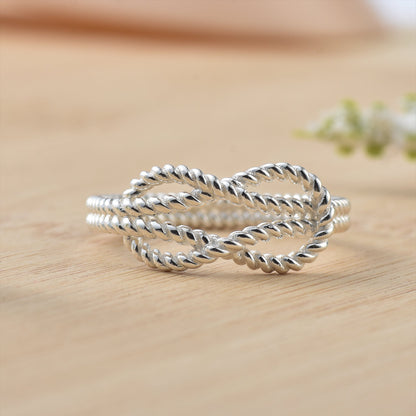 Twisted Infinity Rope Ring – 925 Sterling Silver