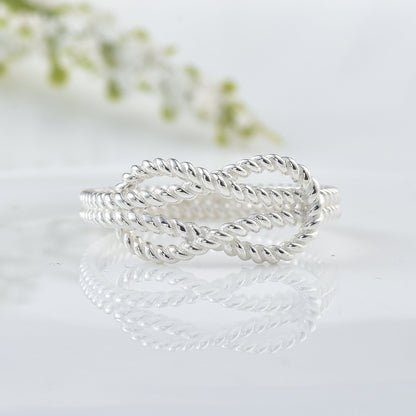 Twisted Infinity Rope Ring – 925 Sterling Silver