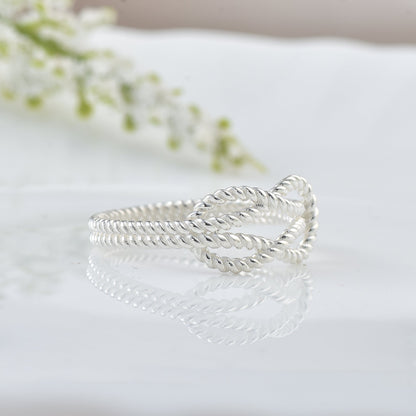 Twisted Infinity Rope Ring – 925 Sterling Silver
