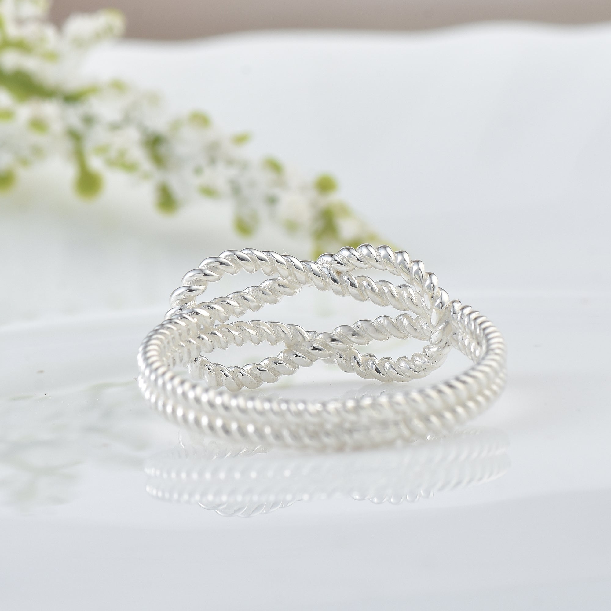 Twisted Infinity Ring - 925 Sterling Silver