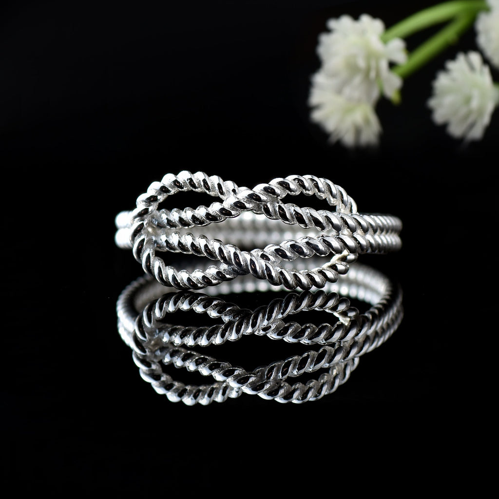 Twisted Infinity Ring - 925 Sterling Silver
