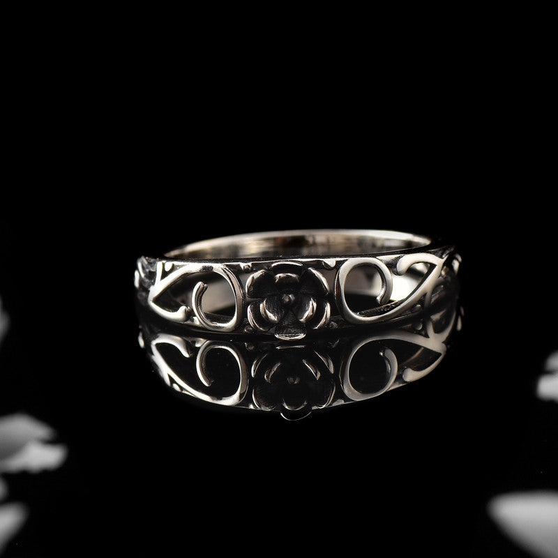 Vintage Floral Design Sterling Silver Ring 925 Nature Inspired Jewelry