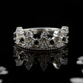 925 Sterling Silver Crown Ring with 2x2mm Round Black Spinel & CZ Accents