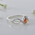 925 Sterling Silver Infinity 6x4mm Pear Citrine Ring