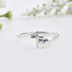925 Sterling Silver Cross and Heart Faith Love Design Ring