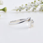 925 Sterling Silver Cross and Heart Faith Love Design Ring