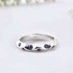 2x2mm Round Amethyst Eternity Band Ring 925 Sterling Silver