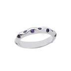 2x2mm Round Amethyst Eternity Band Ring 925 Sterling Silver