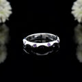 2x2mm Round Amethyst Eternity Band Ring 925 Sterling Silver