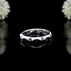 2x2mm Round Amethyst Eternity Band Ring 925 Sterling Silver