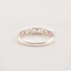 4x2 mm Baguette Cut Pink Topaz and White Topaz 925 Sterling Silver Ring