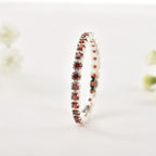 2x2mm Round Garnet Eternity Band Ring 925 Sterling Silver