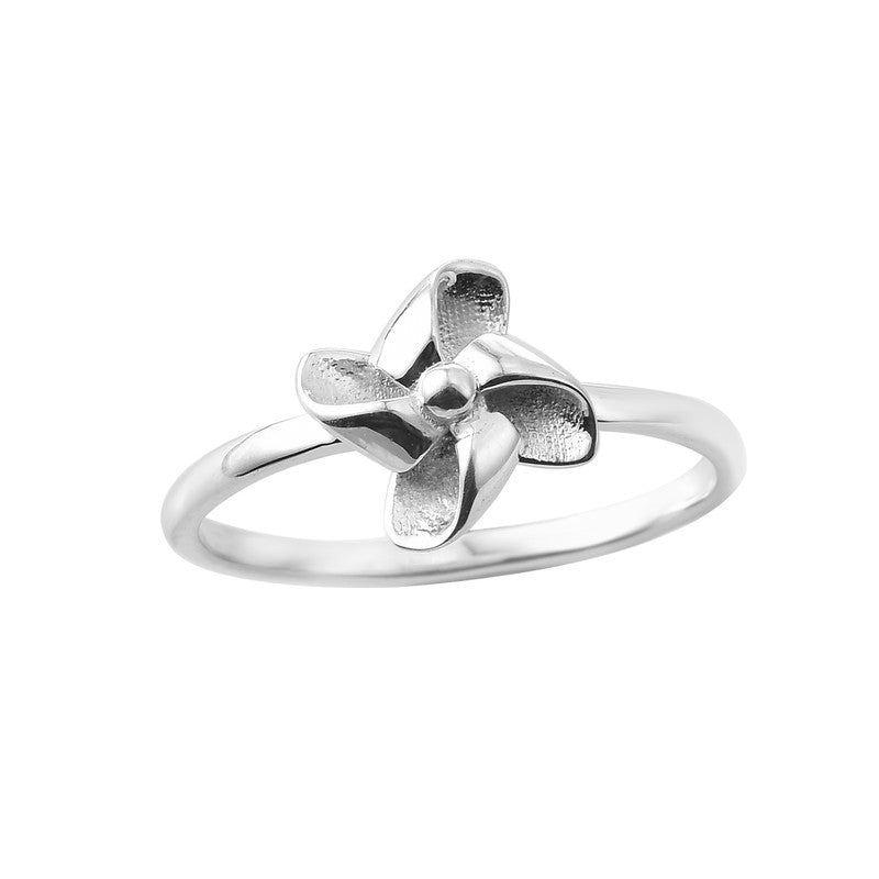 925 Sterling Silver Pinwheel Flower Ring