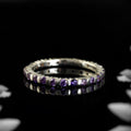 2x2mm Round Amethyst Eternity Band Ring 925 Sterling Silver