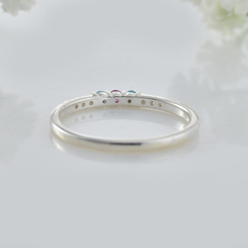 Rhodolite Garnet And Blue Topaz Accent Ring 925 Sterling Silver