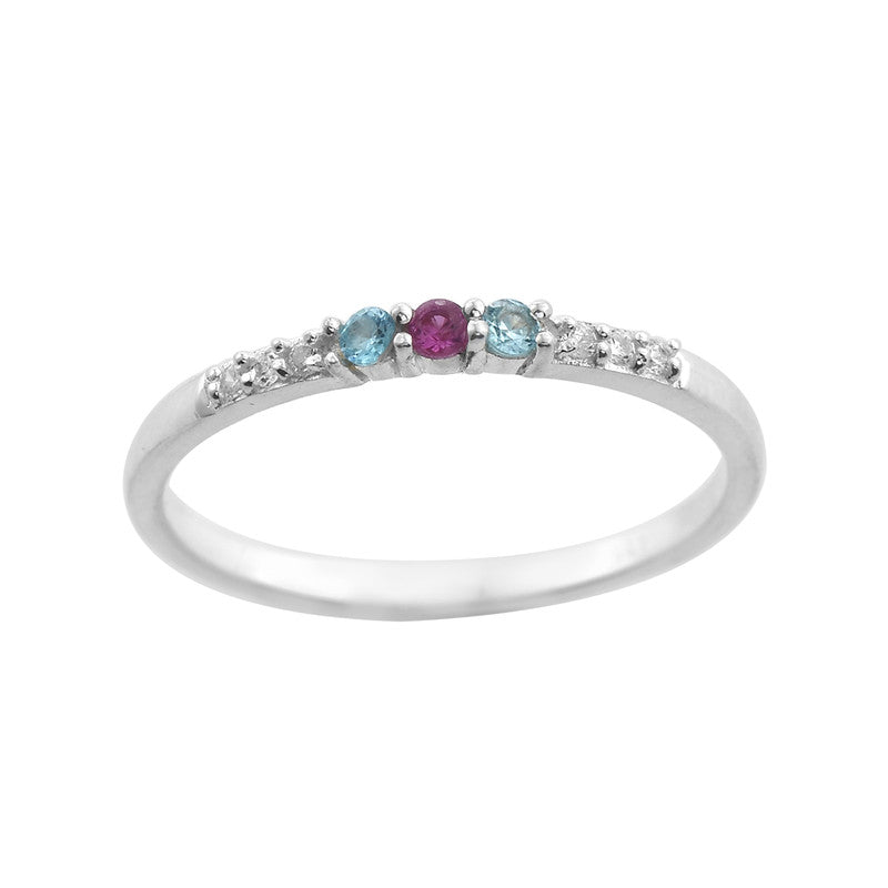 Rhodolite Garnet And Blue Topaz Accent Ring 925 Sterling Silver