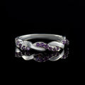 2MM Round Amethyst Twisted Band Ring 925 Sterling Silver
