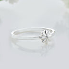 925 Sterling Silver Flower Dainty Minimalist Ring