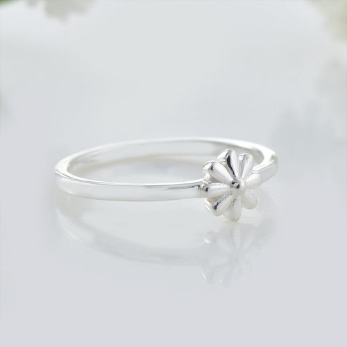 925 Sterling Silver Flower Dainty Minimalist Ring