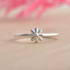925 Sterling Silver Flower Dainty Minimalist Ring