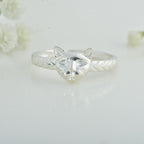 925 Sterling Silver Cat Face Ring