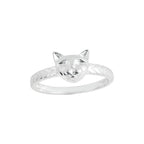 925 Sterling Silver Cat Face Ring
